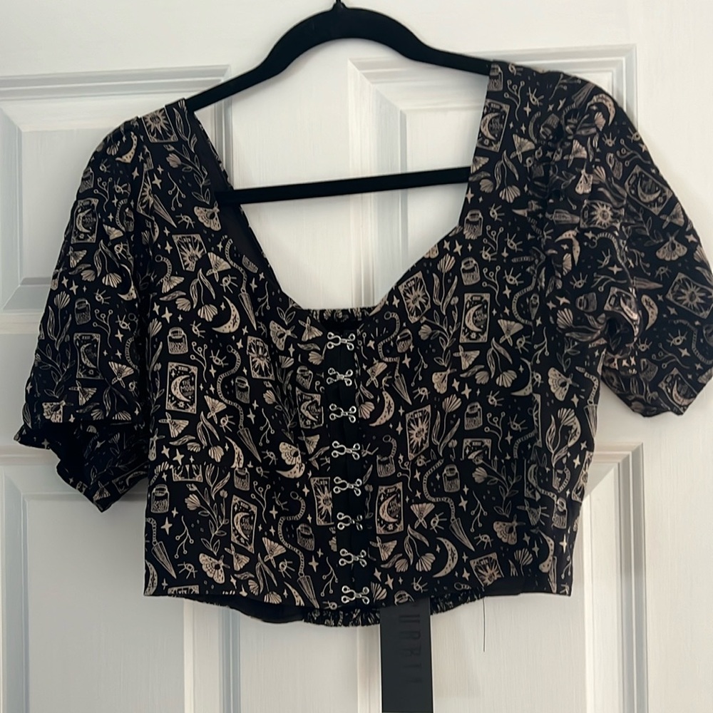 Disturbia Craft Hook and Eye Crop Top Size US 8 and UK 12